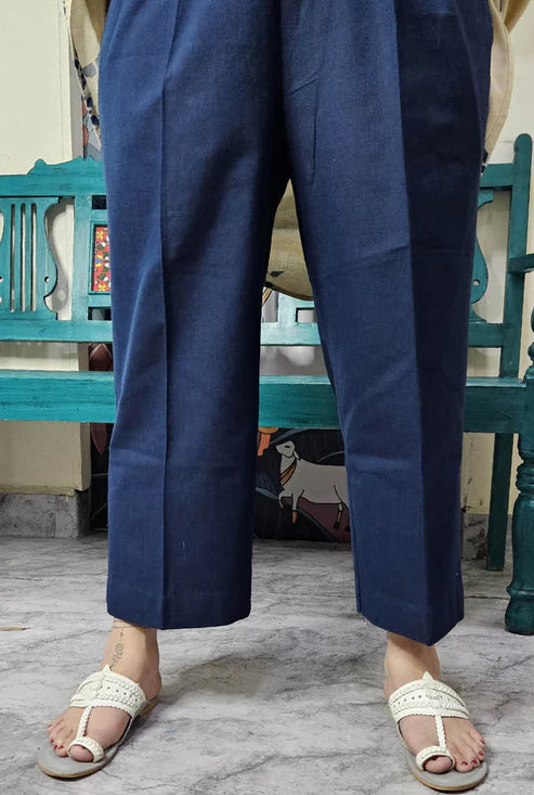 Handloom South Cotton Pant-Navy