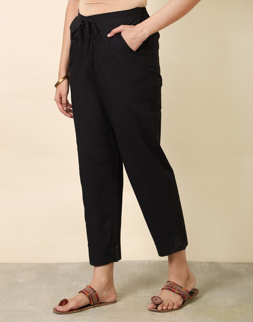 Handloom South Cotton Pant-Black