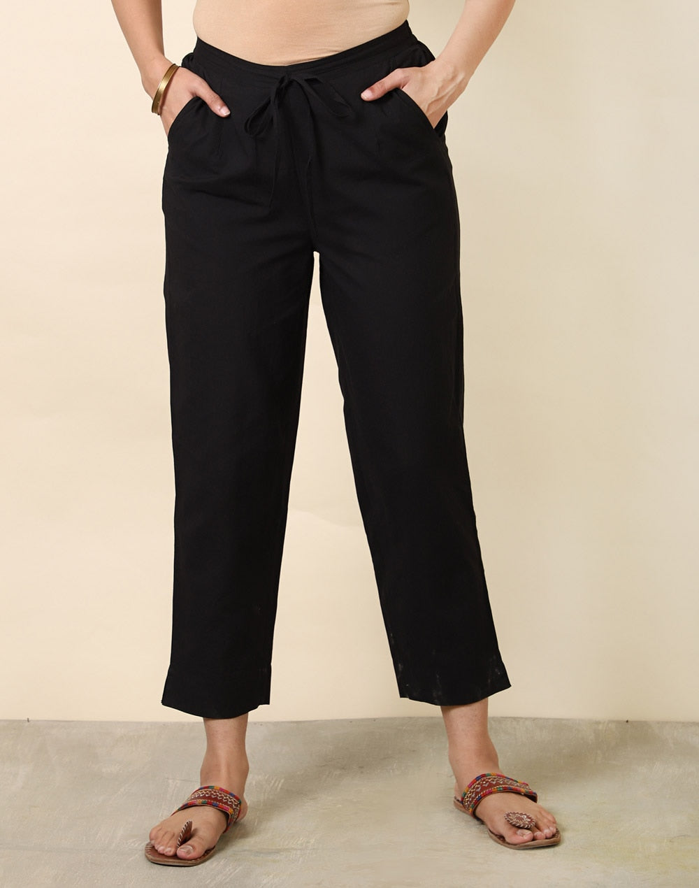 Handloom South Cotton Pant-Black