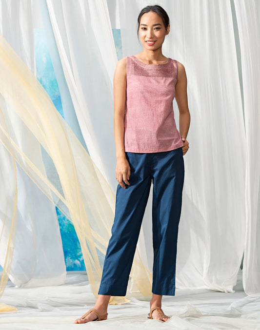 Handloom South Cotton Pant-Navy